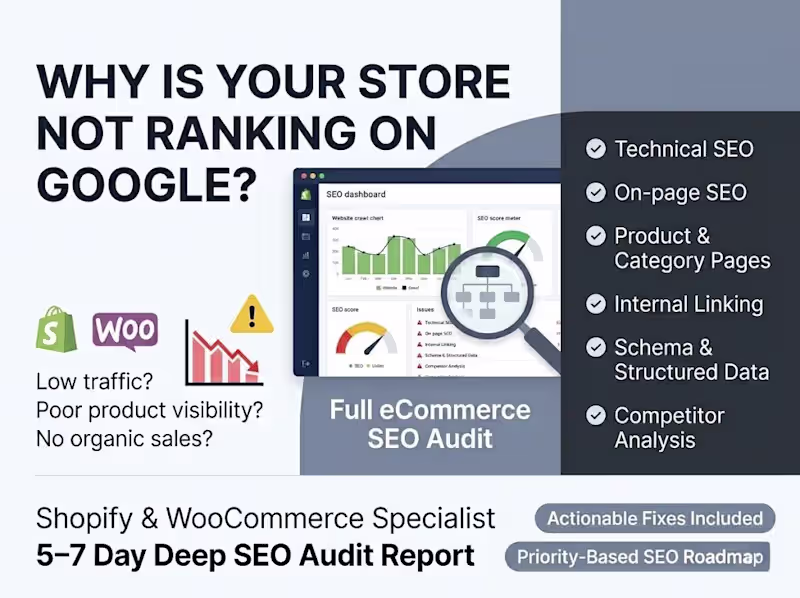 Cover image for SEO Audit for Shopify & WooCommerce Stores