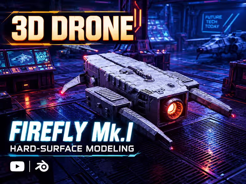 Cover image for Futuristic spacecraft 3D model created