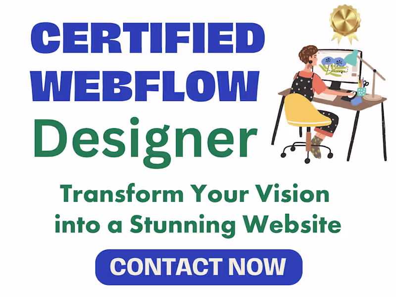 Cover image for Certified Webflow Designer & Developer - No-Code Web Designer