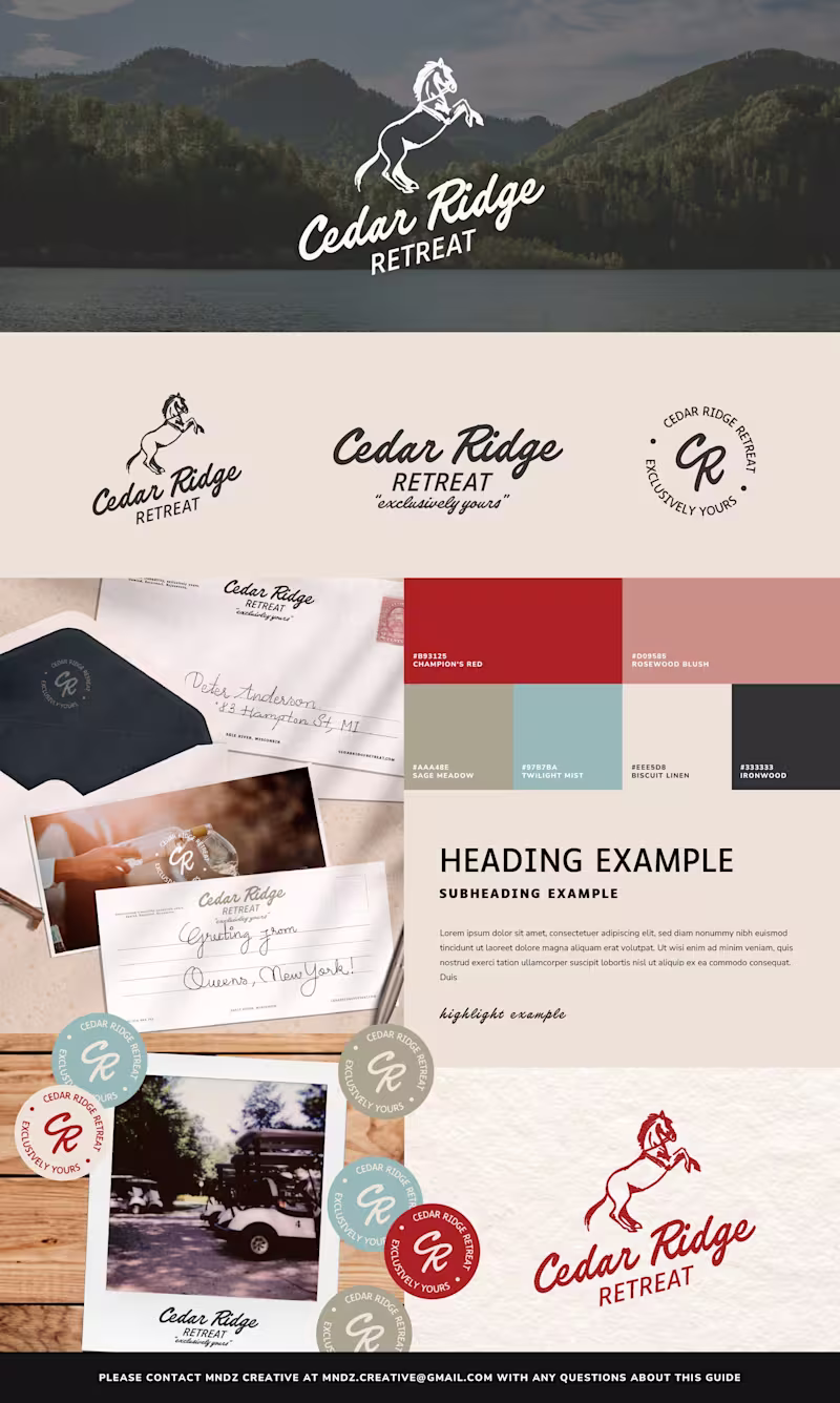 Cover image for Cedar Ridge Retreat Branding