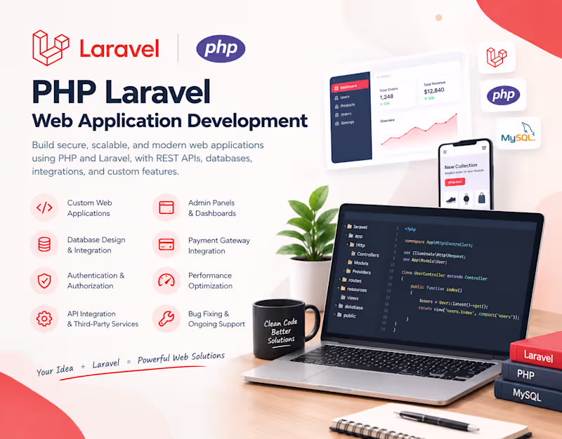 Cover image for PHP Laravel Web Application Development