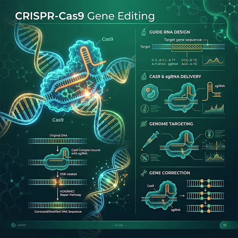 Cover image for CRISPR-Cas9 Scientific Visualization & Infographic