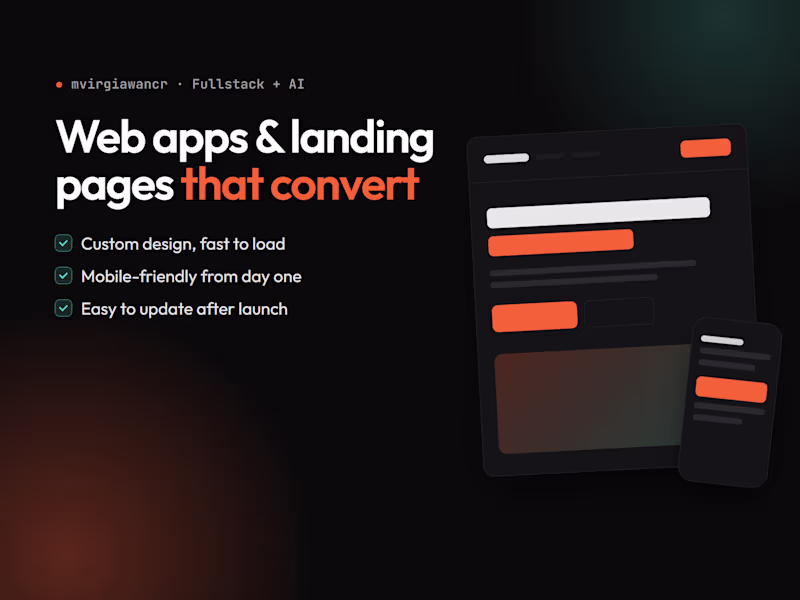 Cover image for Web App & Landing Page Development