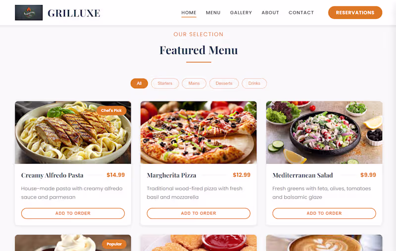 Cover image for Title: Grilluxe | Modern Restaurant