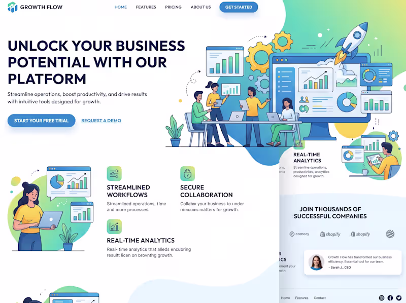 Cover image for Responsive Landing Page in Next.js (Up to 4 Pages)