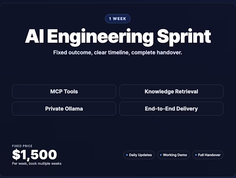 Cover image for AI Engineering Sprint: 1-Week Delivery Sprint