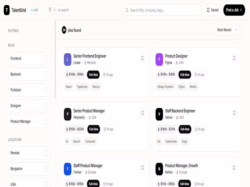 Cover image for TalentGrid - Real-Time Job Board
