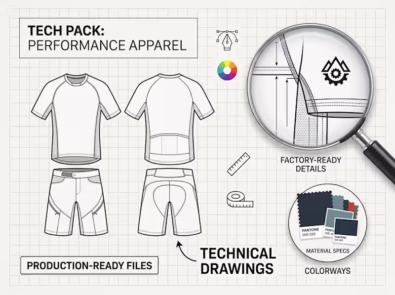 Cover image for Professional Apparel Tech Pack & Flat Sketches