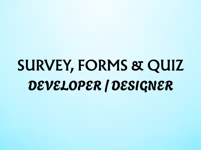 Cover image for Survey & Form Design: Typeform, Jotform, Heyflow