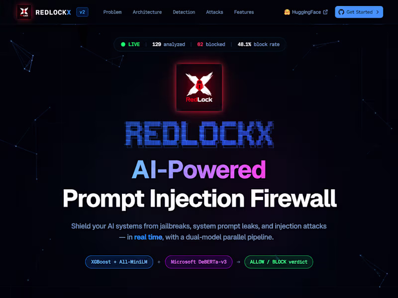 Cover image for RedLockX | Prompt Injection Firewall