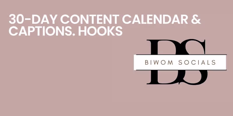 Cover image for 30-Day Content Calendar & Captions