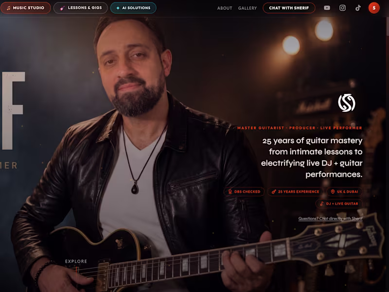 Cover image for SherifX: AI Music, Live Performance & AI Systems