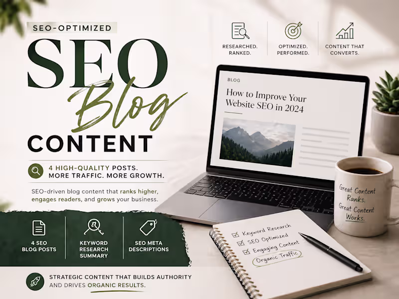 Cover image for SEO Blog Content (4 Posts)