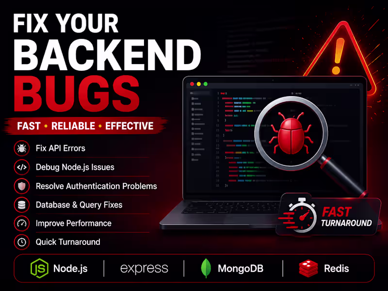 Cover image for Fix Node.js Backend Bugs and API Issues