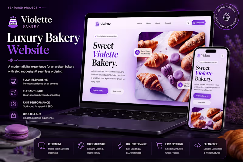 Cover image for Violette — Luxury Bakery Website