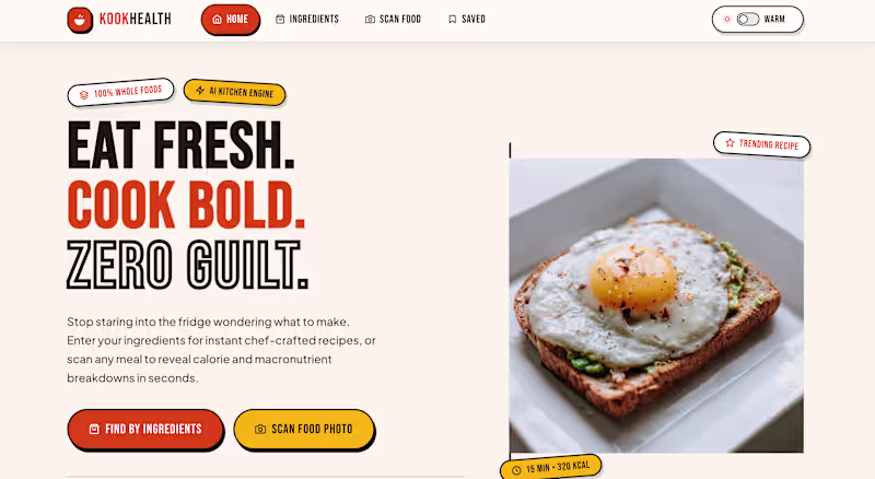 Cover image for KookHealth is an AI-powered recipe