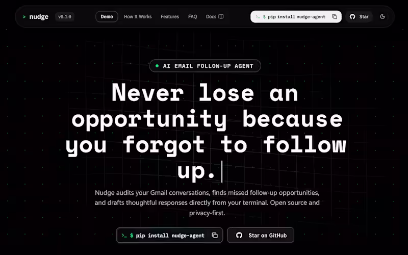Cover image for Nudge — AI Email Follow-Up