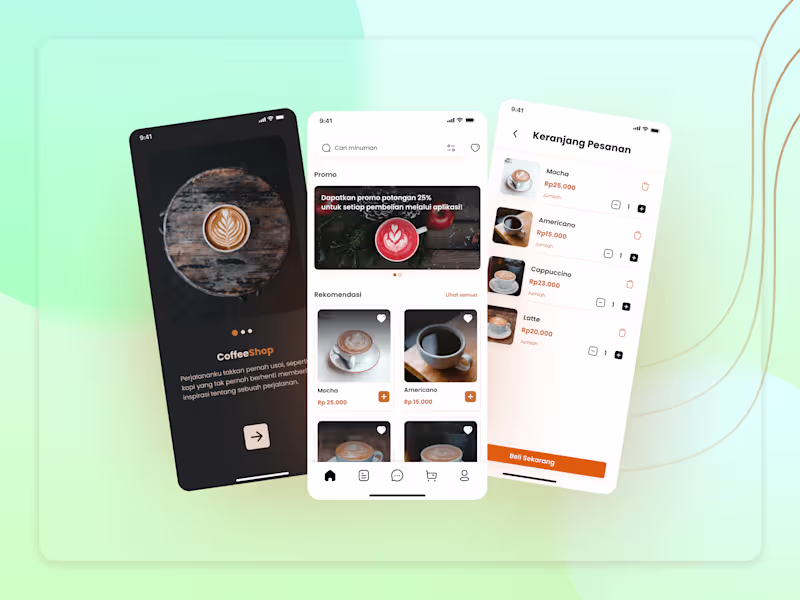 Cover image for UI/UX Design for Mobile App Coffee Shop