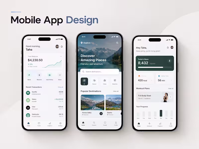 Cover image for Mobile App UI Design for iOS and Android, Ready to Build