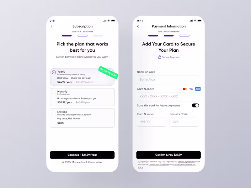 Cover image for Subscription Flow & Payment UI Concept :: Behance