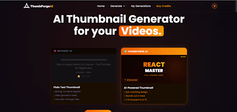 Cover image for ThumbForge AI – AI Thumbnail