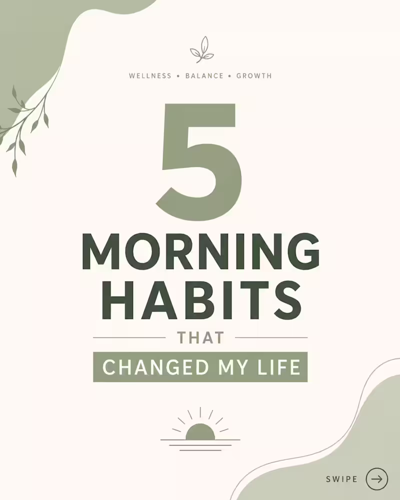 Cover image for 5 Morning Habits - Istagram