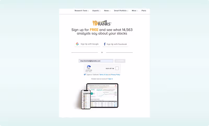 Cover image for Redesigning TipRanks' Sign-In and Sign-Up Flow