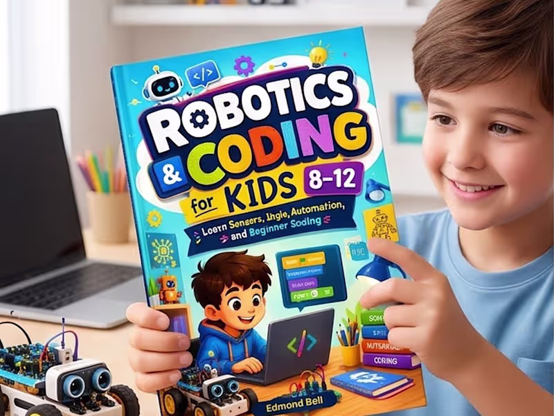 Cover image for Robotics & Coding Book for Kids - Project done for KDP and ETSY
