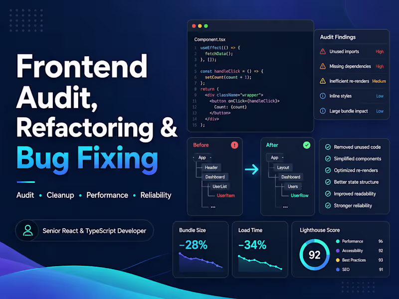 Cover image for Frontend Audit, Refactoring & Bug Fixing