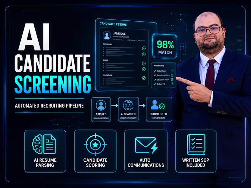 Cover image for AI-Powered HR Candidate Screening & Talent Pipeline