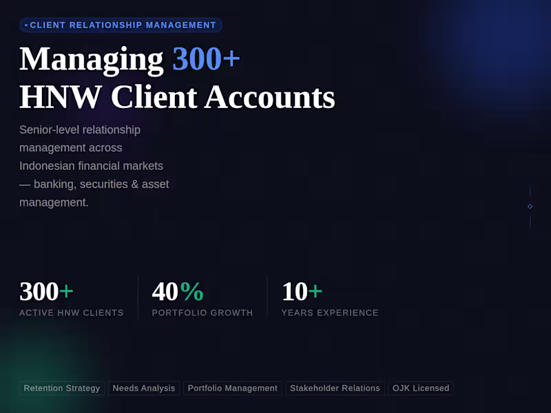 Cover image for Managed a portfolio of 300+