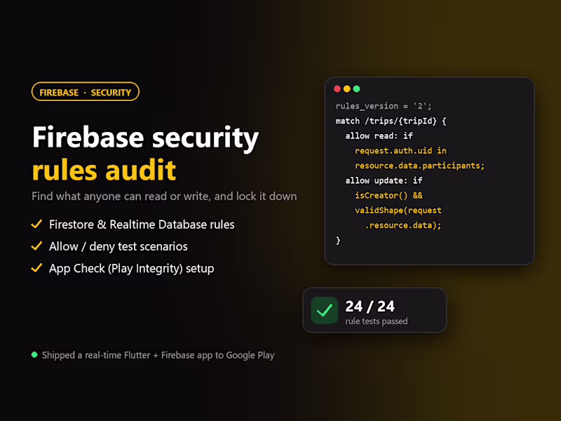 Cover image for Firebase security rules for TripWeave