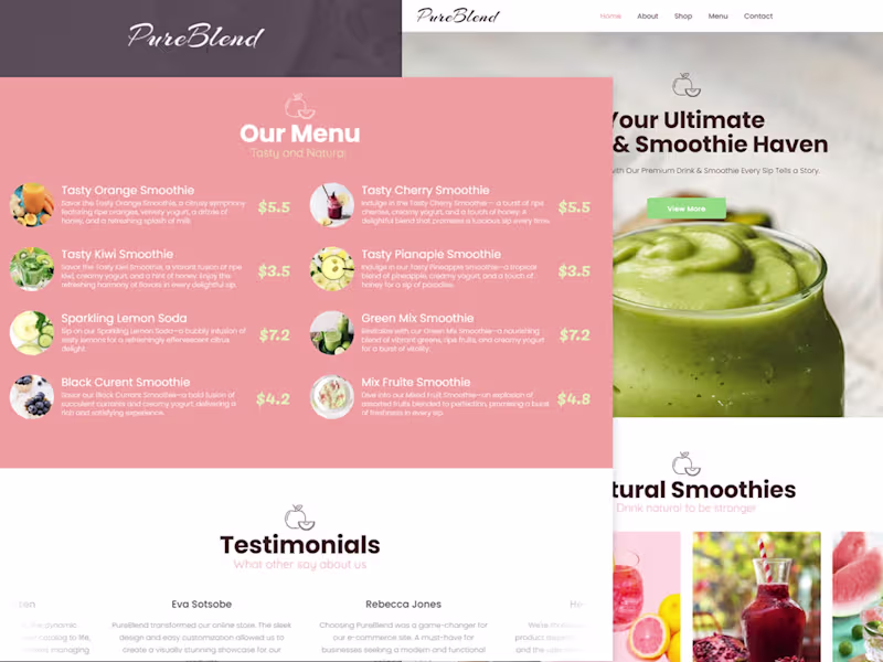 Cover image for PureBlend — E-commerce Website