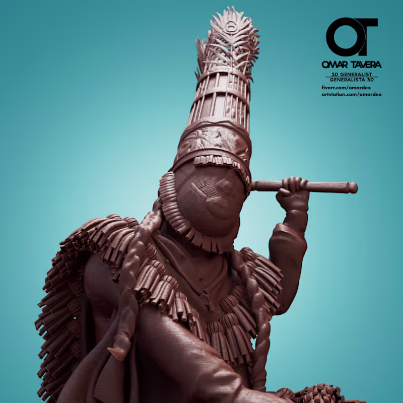Cover image for Bermuda Gombey Dancer for 3d print in chocolate