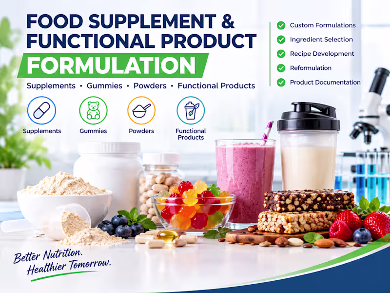 Cover image for I will do Food Supplement and Functional Product Formulation