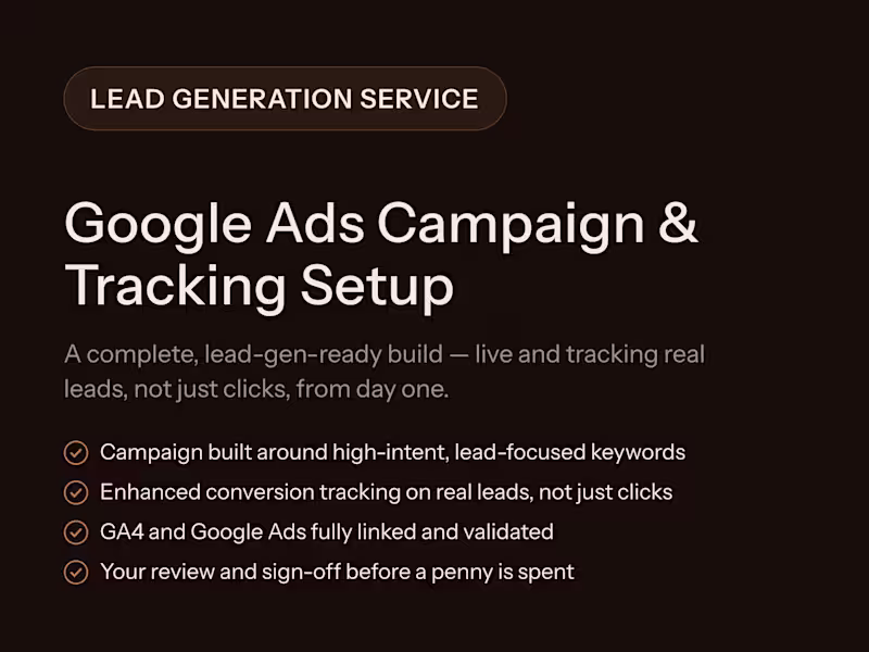 Cover image for Google Ads Campaign & Tracking Setup