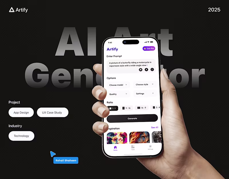 Cover image for AI-Image Generator App UI UX Design - Case Study
