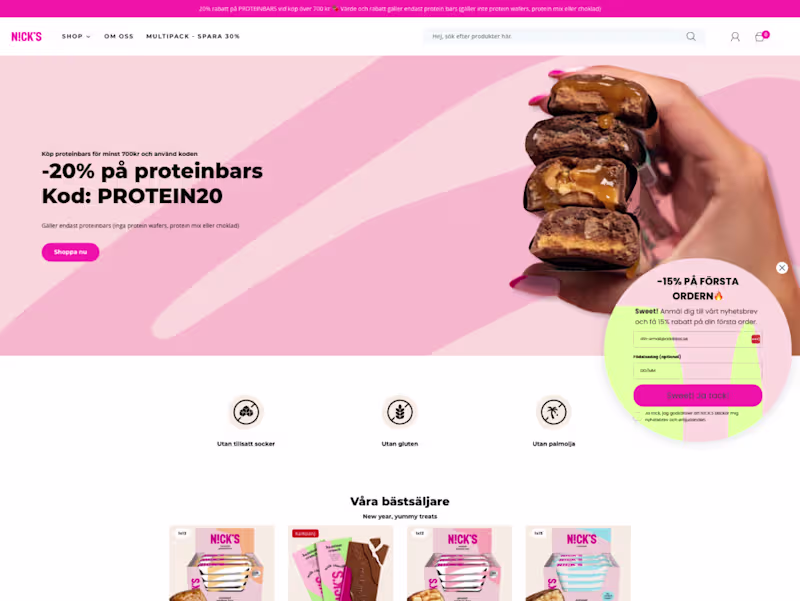 Cover image for Shopify design & development for Swedish chocolate brand