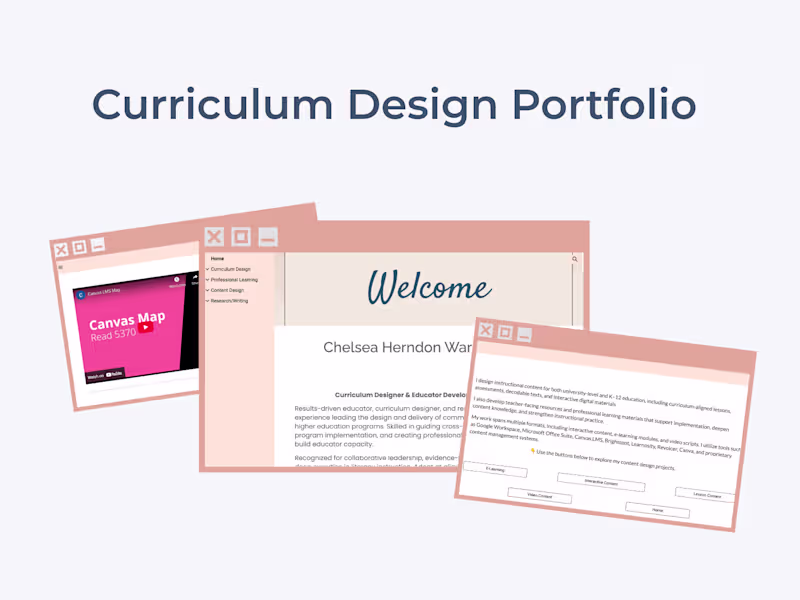 Cover image for Curriculum Design Portfolio