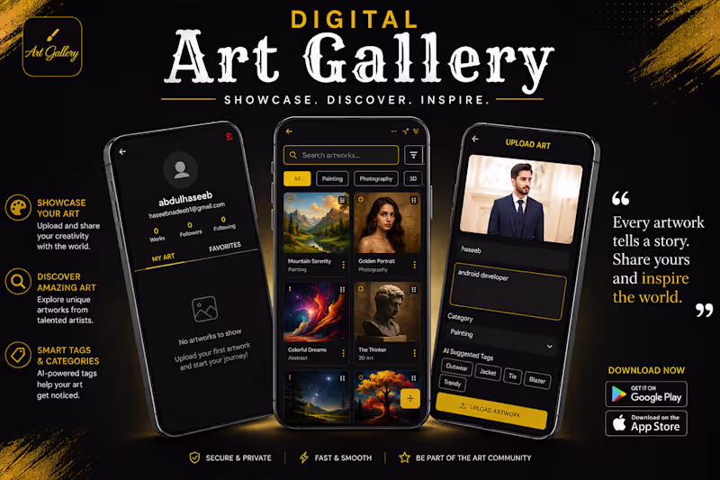 Cover image for Digital Art Gallery App
A modern