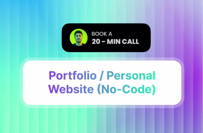 Cover image for Portfolio / Personal Website (No-Code)