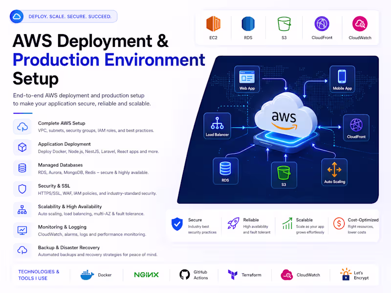 Cover image for AWS Deployment & Production Environment Setup