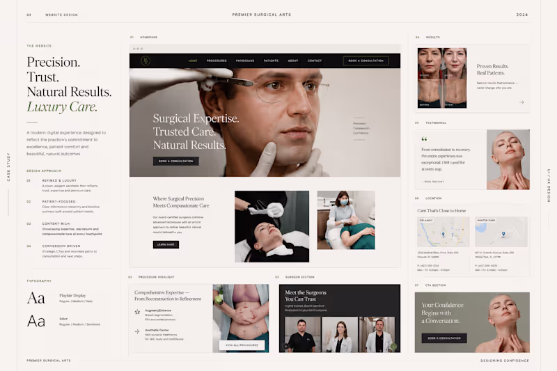 Cover image for Luxury Plastic Surgery Website Design for Premier Surgical Arts