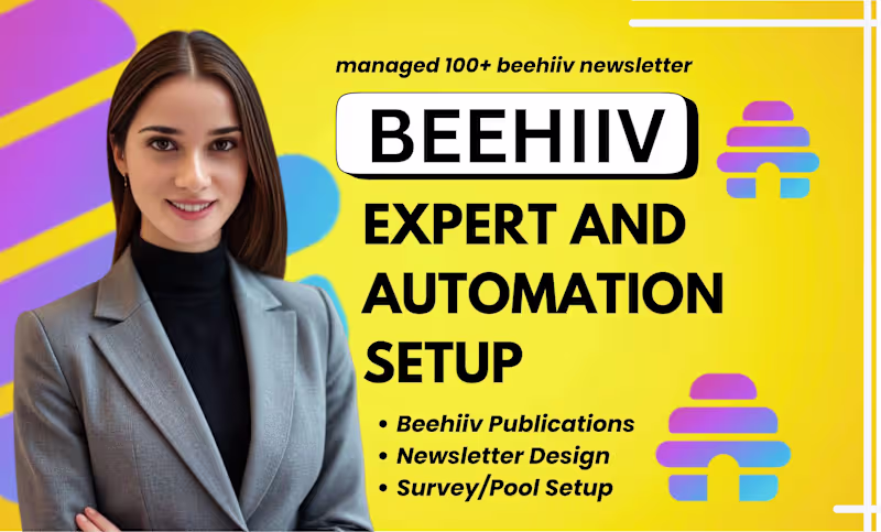 Cover image for Setup beehiiv newsletter, beehiiv website, beehiiv automation 