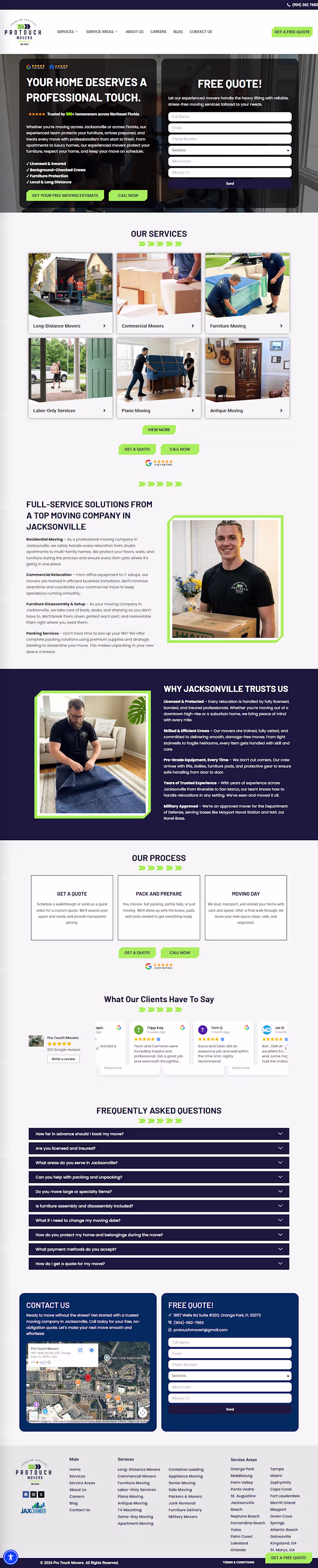 Cover image for Pro Touch Movers Website Development