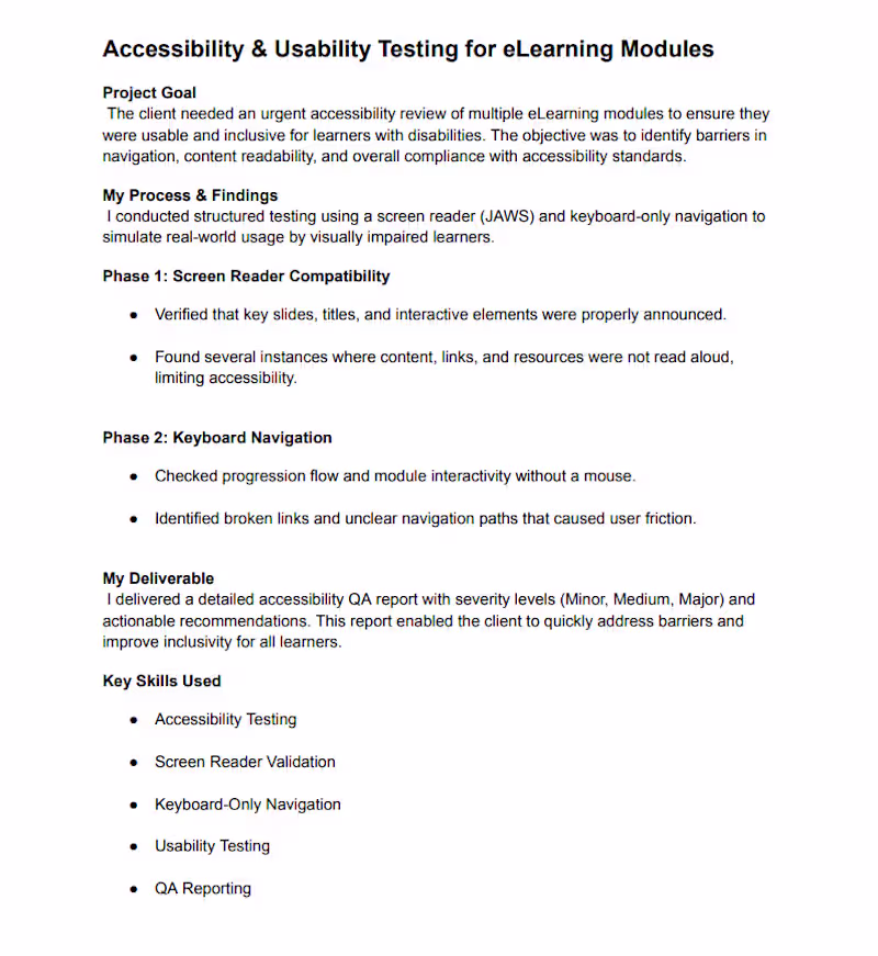 Cover image for Performed an urgent accessibility review