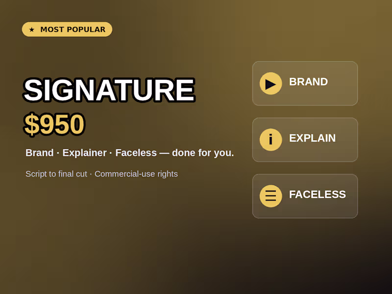 Cover image for Signature — Brand, Explainer & Faceless Video