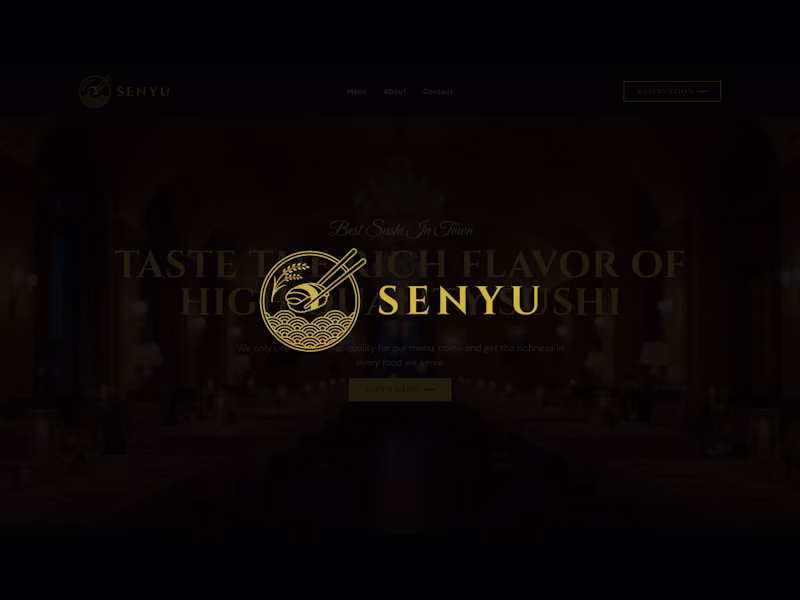 Cover image for Senyu — Fine Dining Website