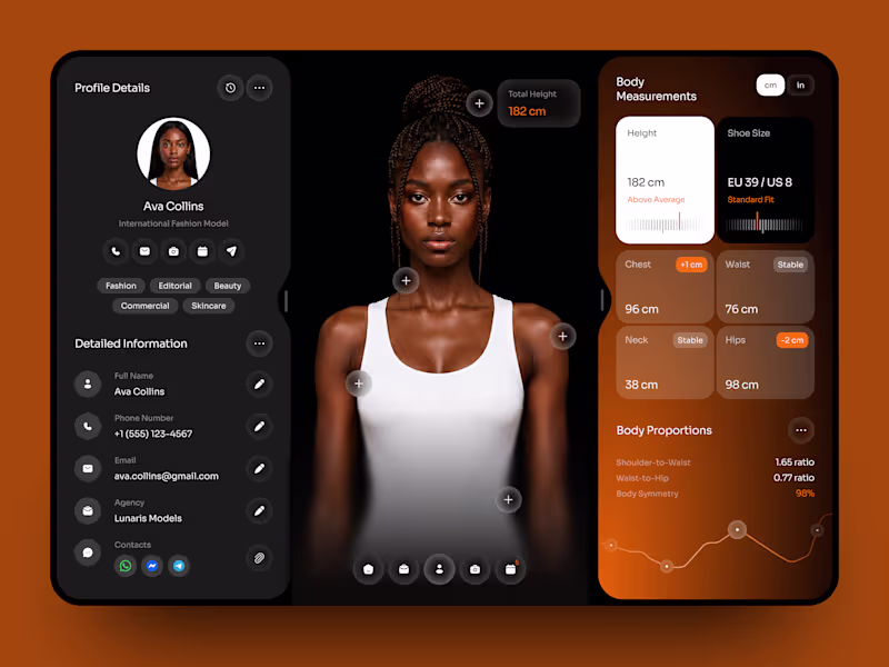 Cover image for Fashion Model Management Dashboard UI Design