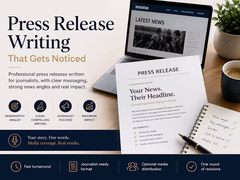 Cover image for Press Release Writing That Gets Noticed